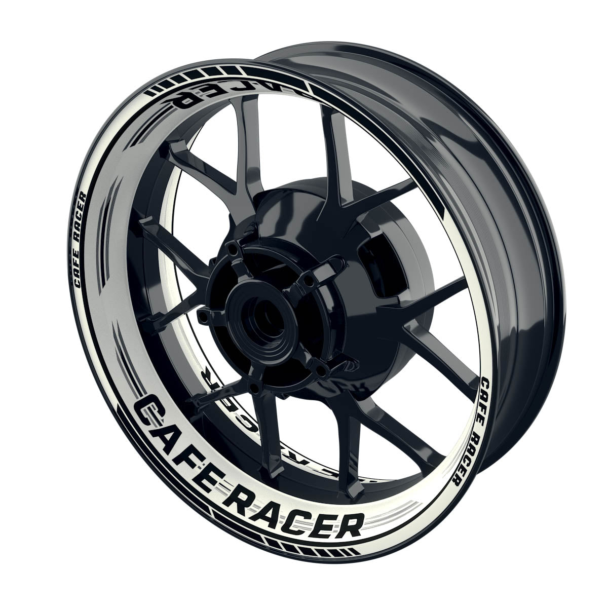 Felgenaufkleber Cafe Racer Scratched Wheelsticker Premium geteilt blau