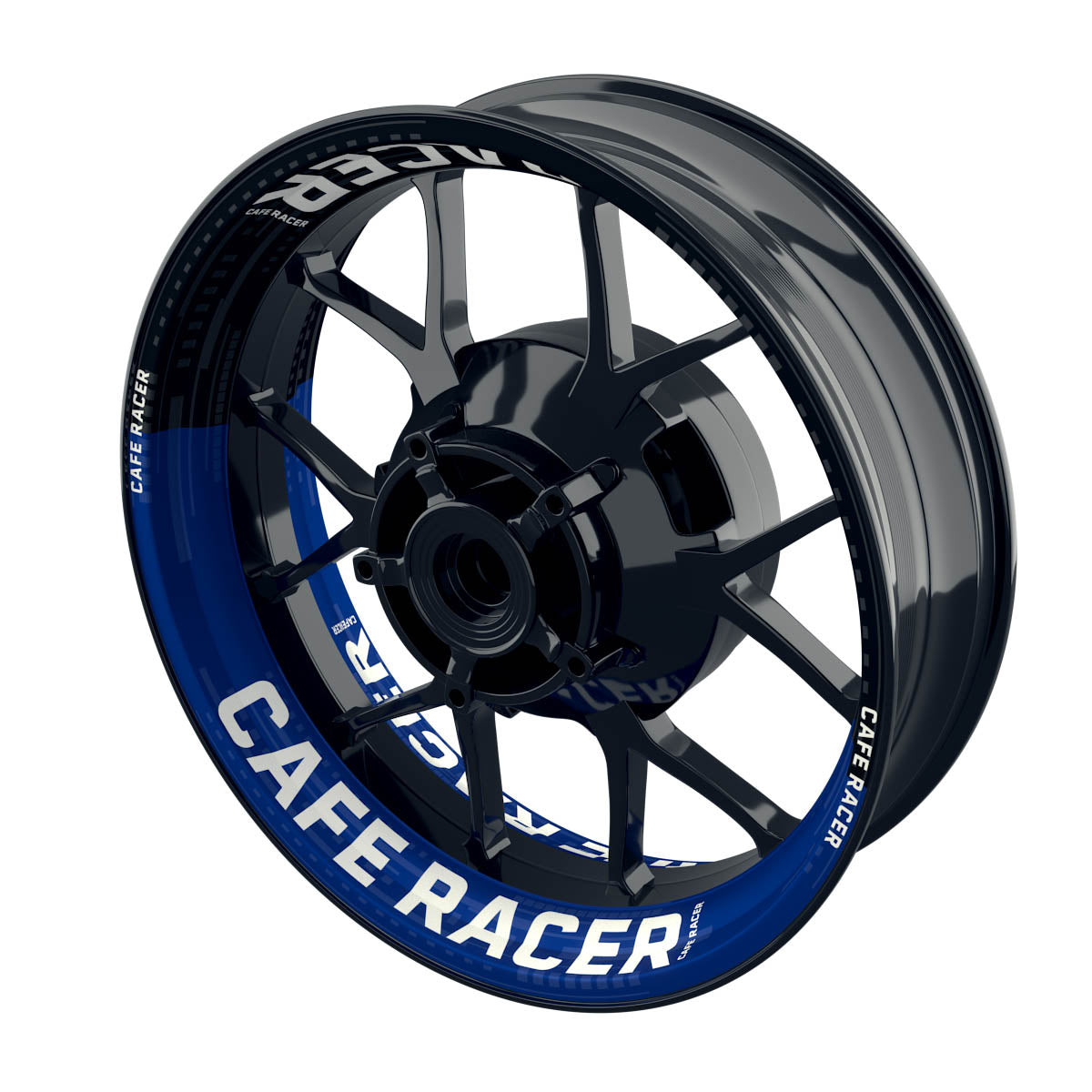 Felgenaufkleber Cafe Racer V1 Premium blau