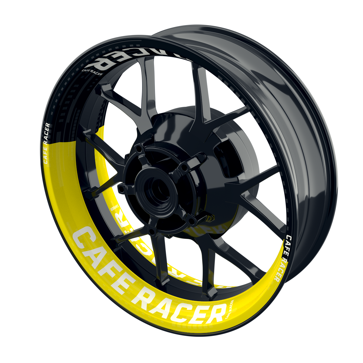 Felgenaufkleber Cafe Racer V1 Premium gelb