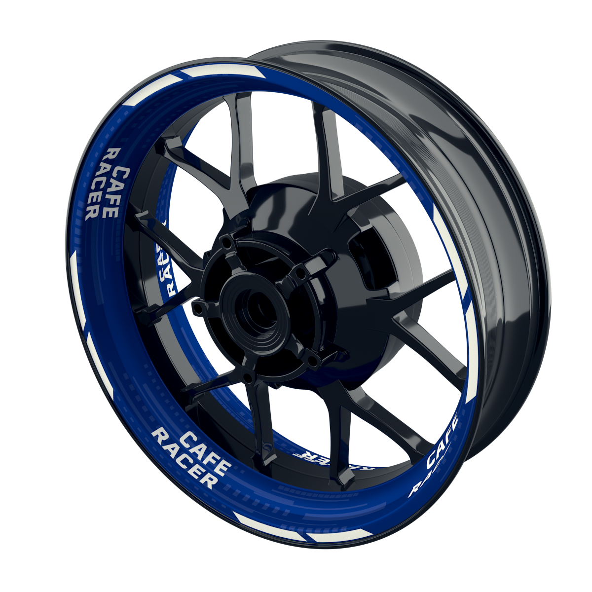 Felgenaufkleber Cafe Racer V2 Premium blau