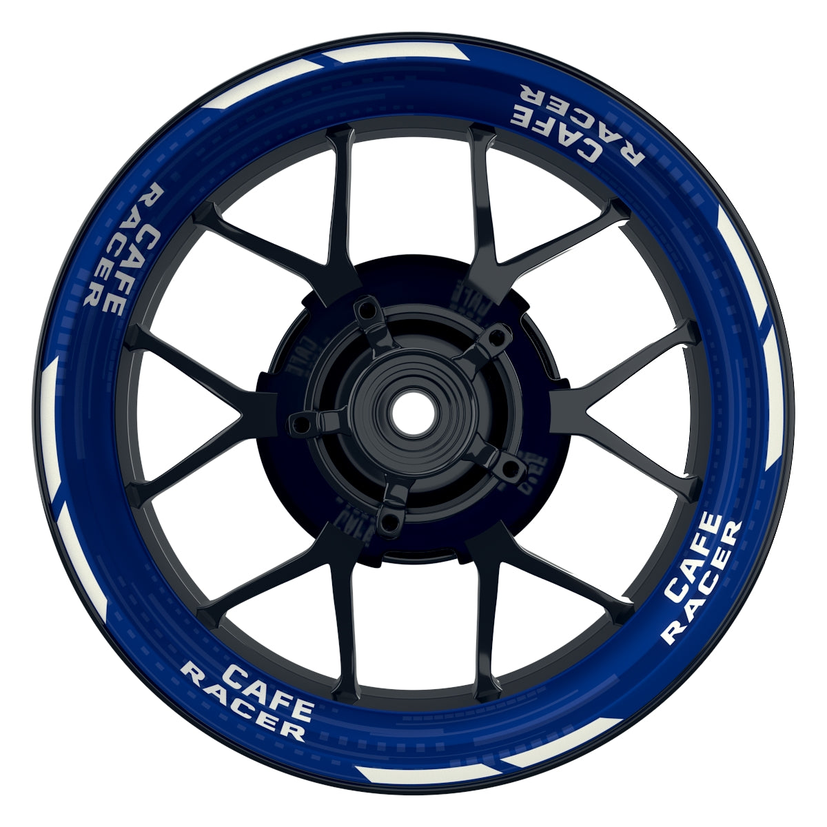 Felgenaufkleber Cafe Racer V2 Premium blau