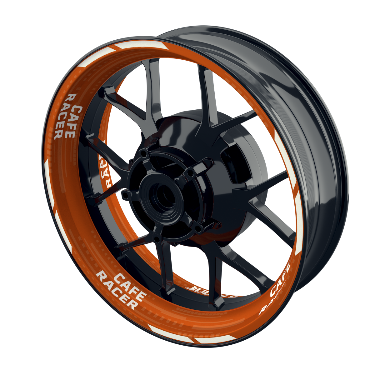 Felgenaufkleber Cafe Racer V2 Premium orange