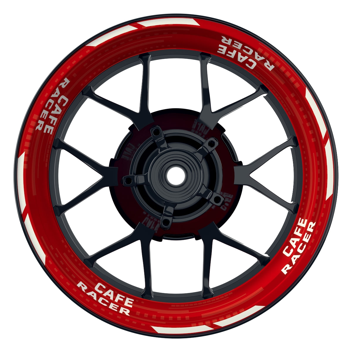 Felgenaufkleber Cafe Racer V2 Premium rot