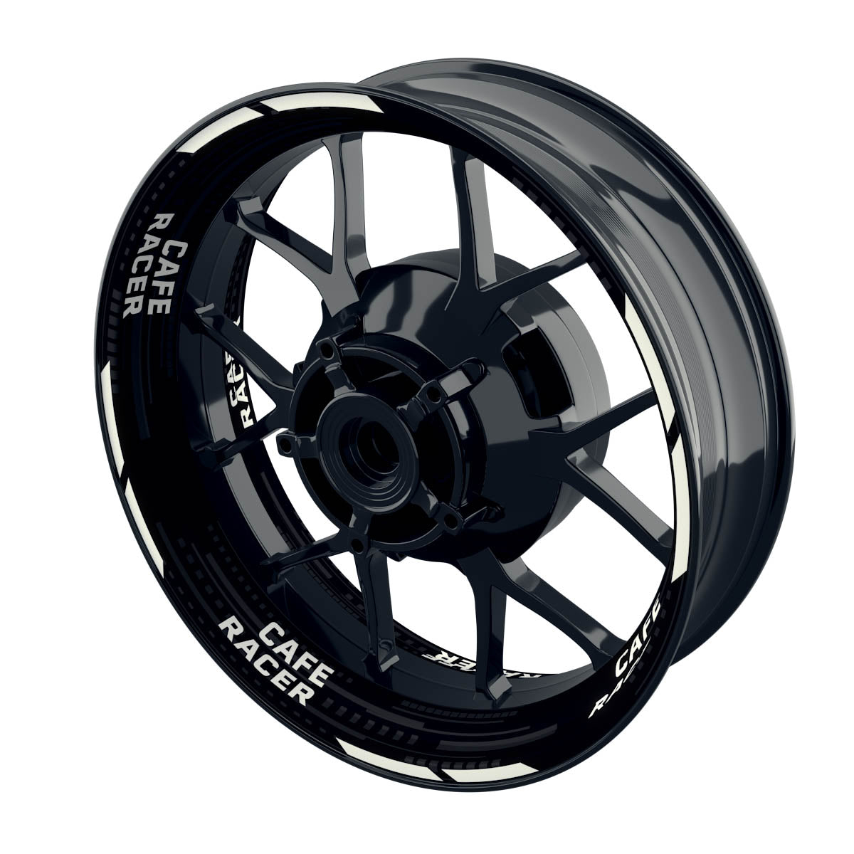 Felgenaufkleber Cafe Racer V2 Premium schwarz