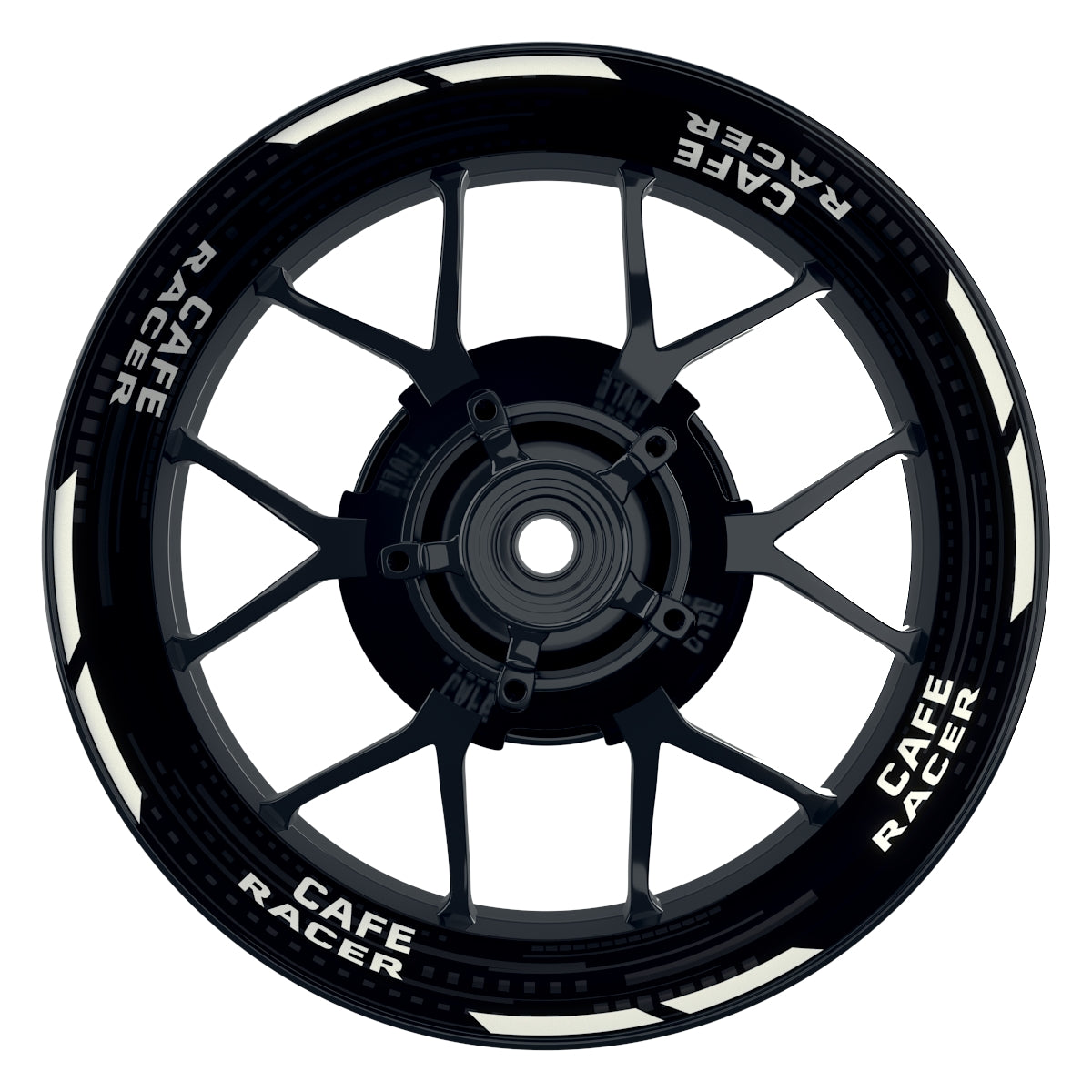 Felgenaufkleber Cafe Racer V2 Premium schwarz