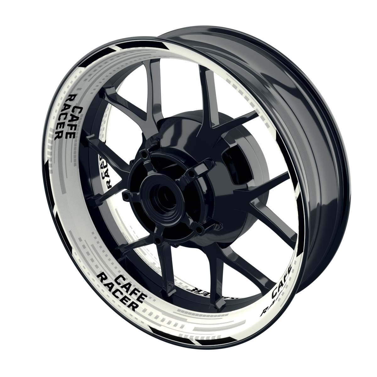 Felgenaufkleber Cafe Racer V2 Premium weiss