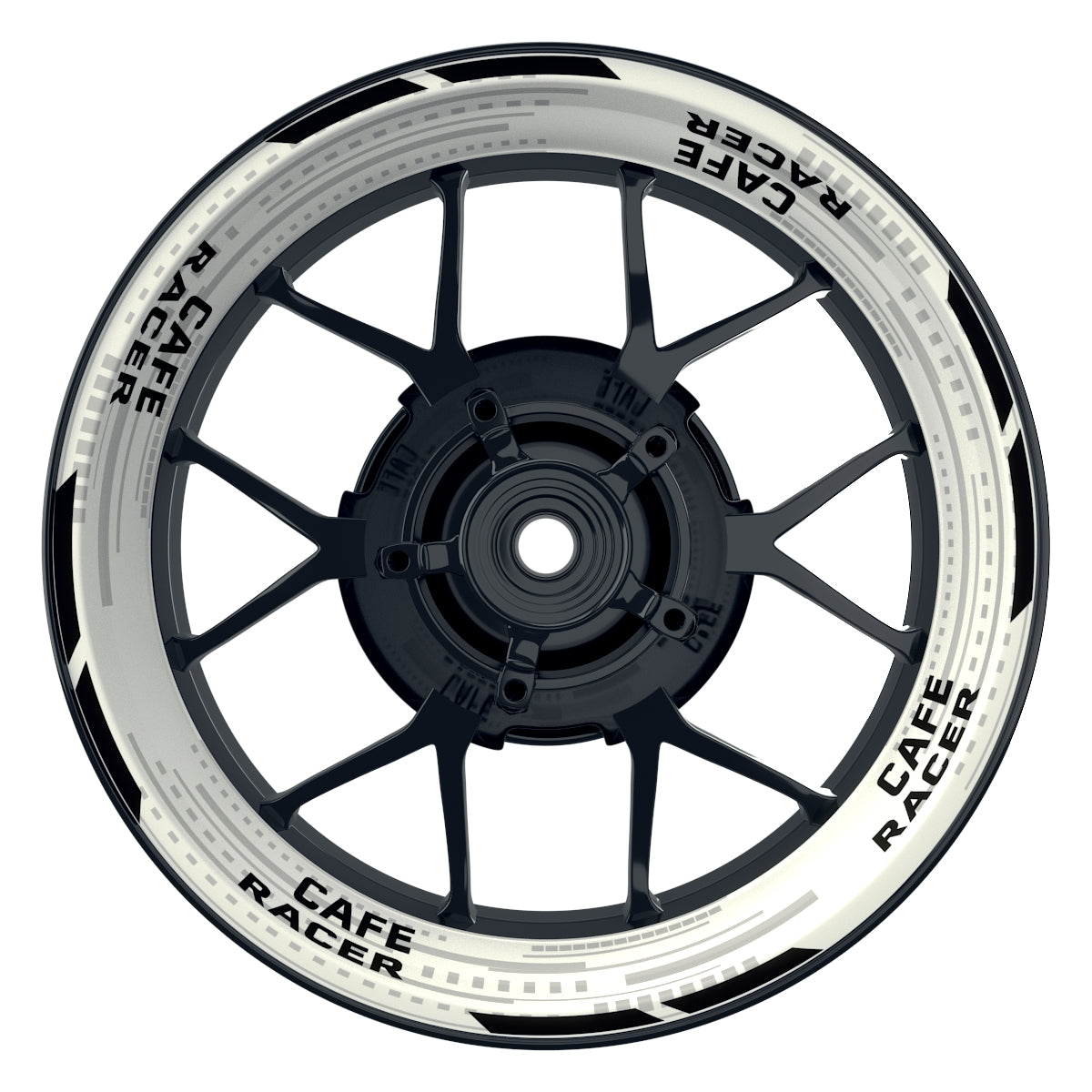 Felgenaufkleber Cafe Racer V2 Premium weiss