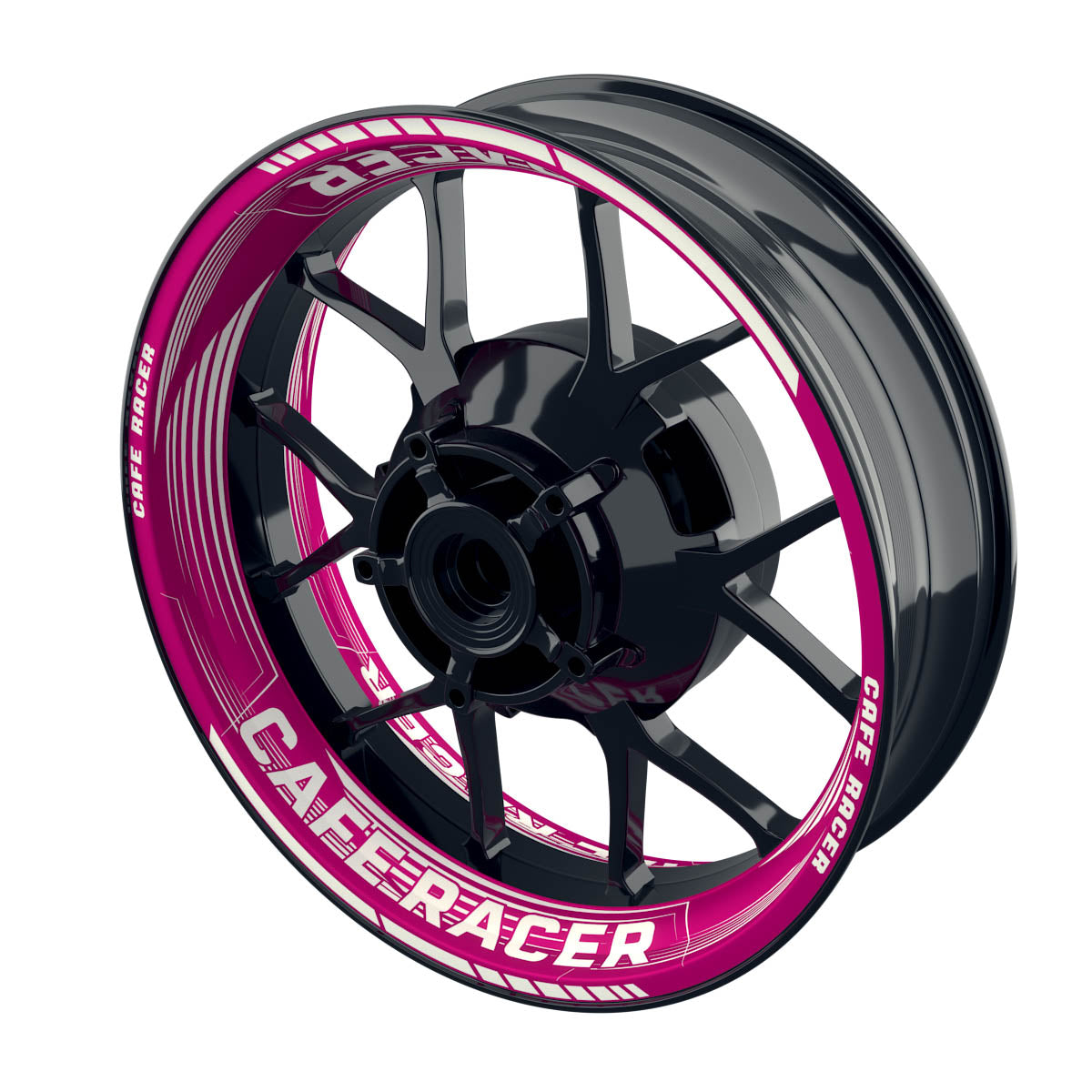 Felgenaufkleber Cafe racer Premium Design Saw B pink