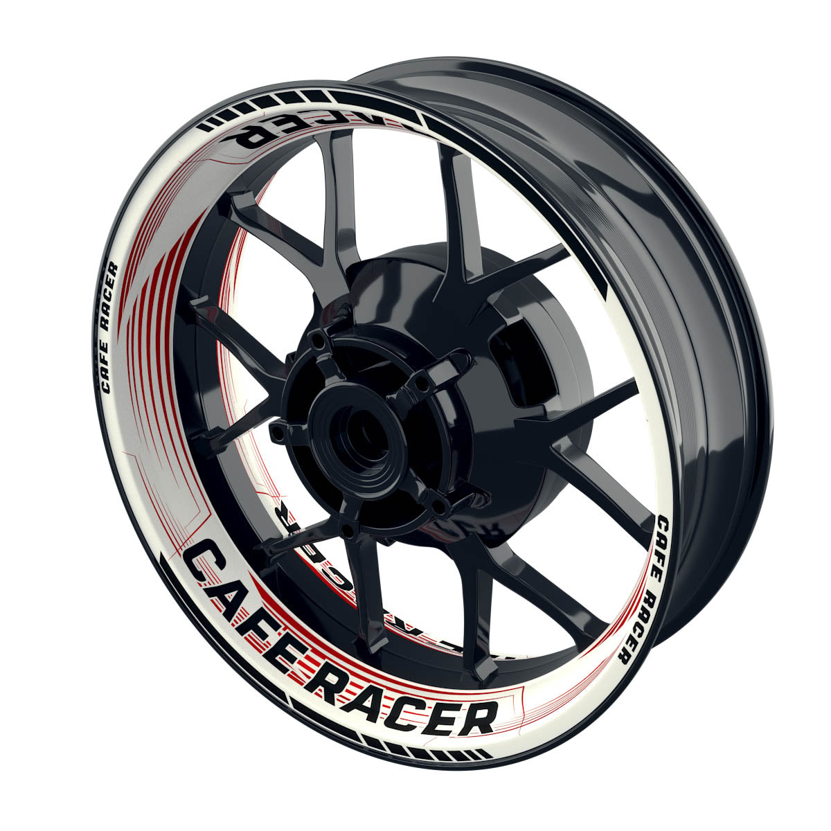 Felgenaufkleber Cafe racer Premium Design Saw W rot