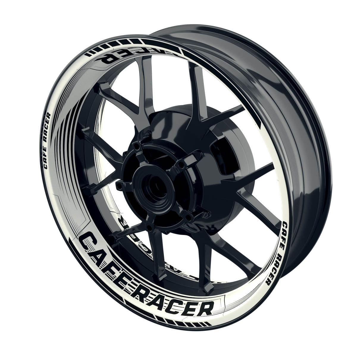 Felgenaufkleber Cafe racer Premium Design Saw W schwarz