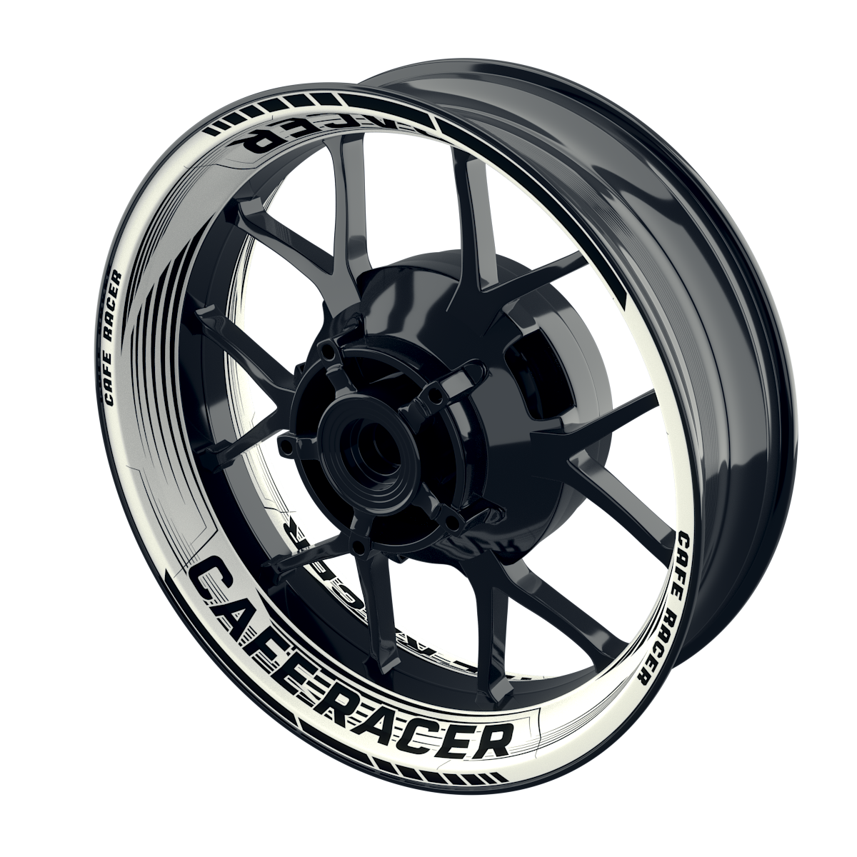 Felgenaufkleber Cafe racer Premium Design Saw W schwarz