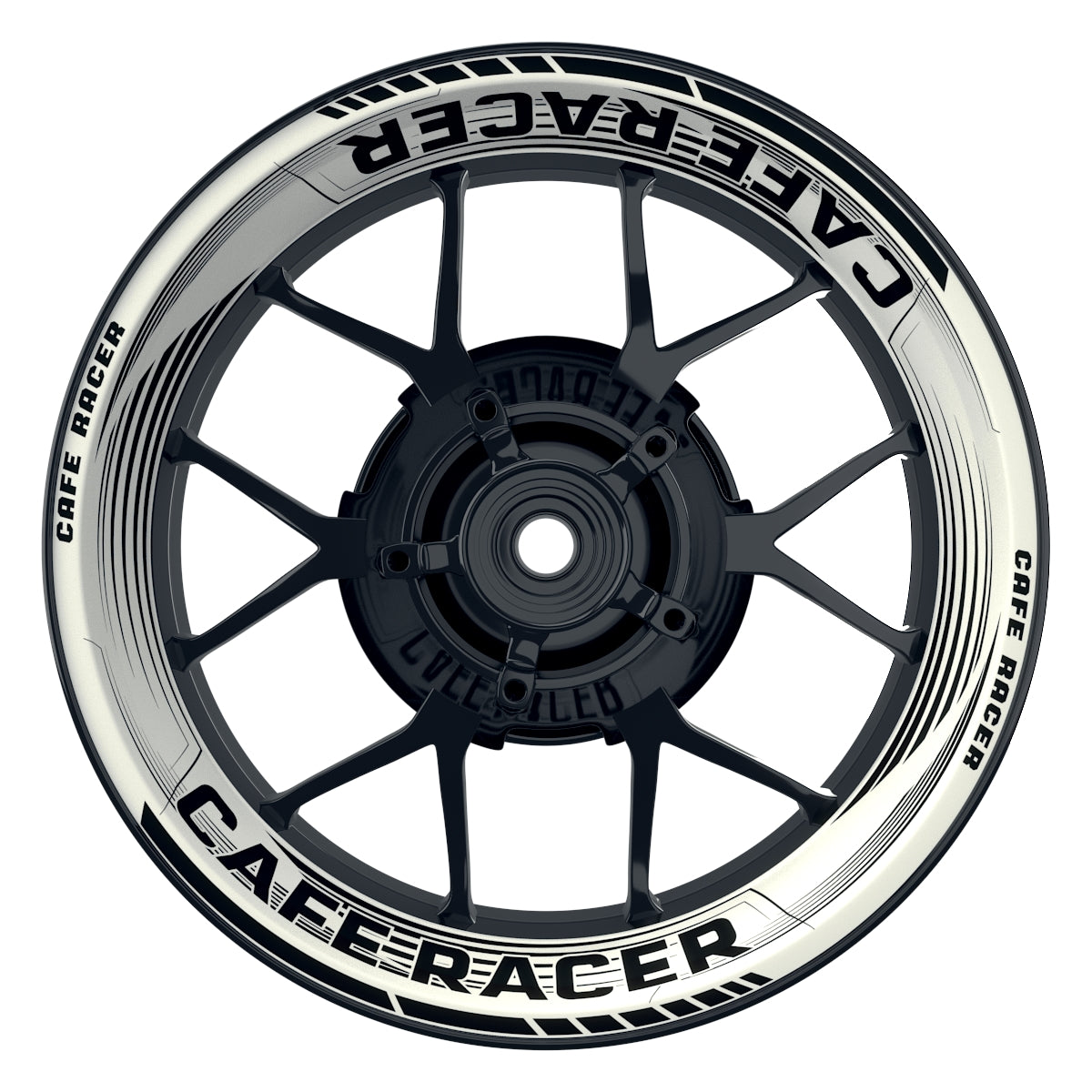 Felgenaufkleber Cafe racer Premium Design Saw W schwarz