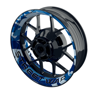 Felgenaufkleber Camouflage Blue eckig Streetwar Premium keine