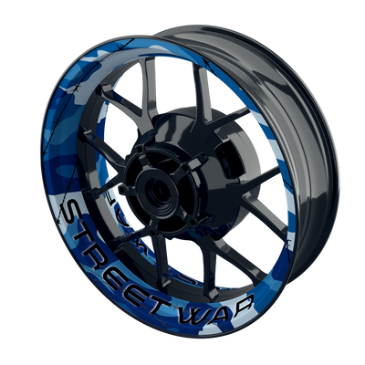 Felgenaufkleber Camouflage Blue rund Streetwar Premium keine