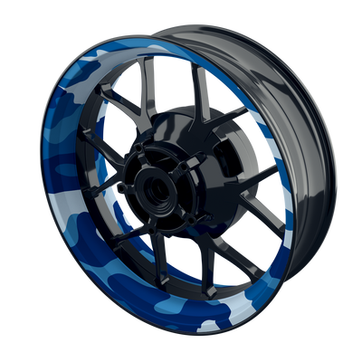 Felgenaufkleber Camouflage Blue rund clean Premium keine