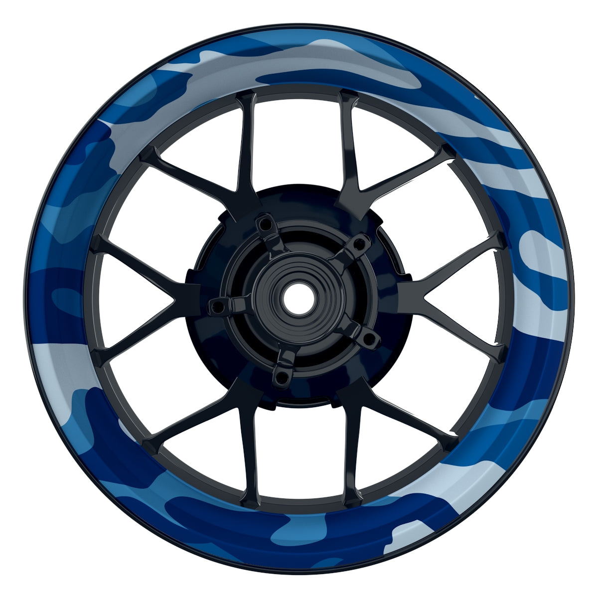 Felgenaufkleber Camouflage Blue rund clean Premium keine