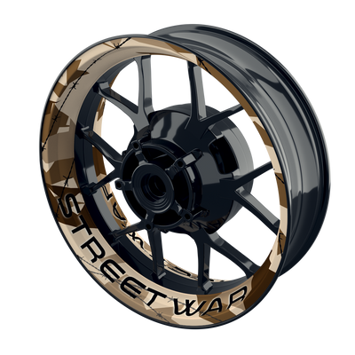 Felgenaufkleber Camouflage Desert eckig Streetwar Premium keine