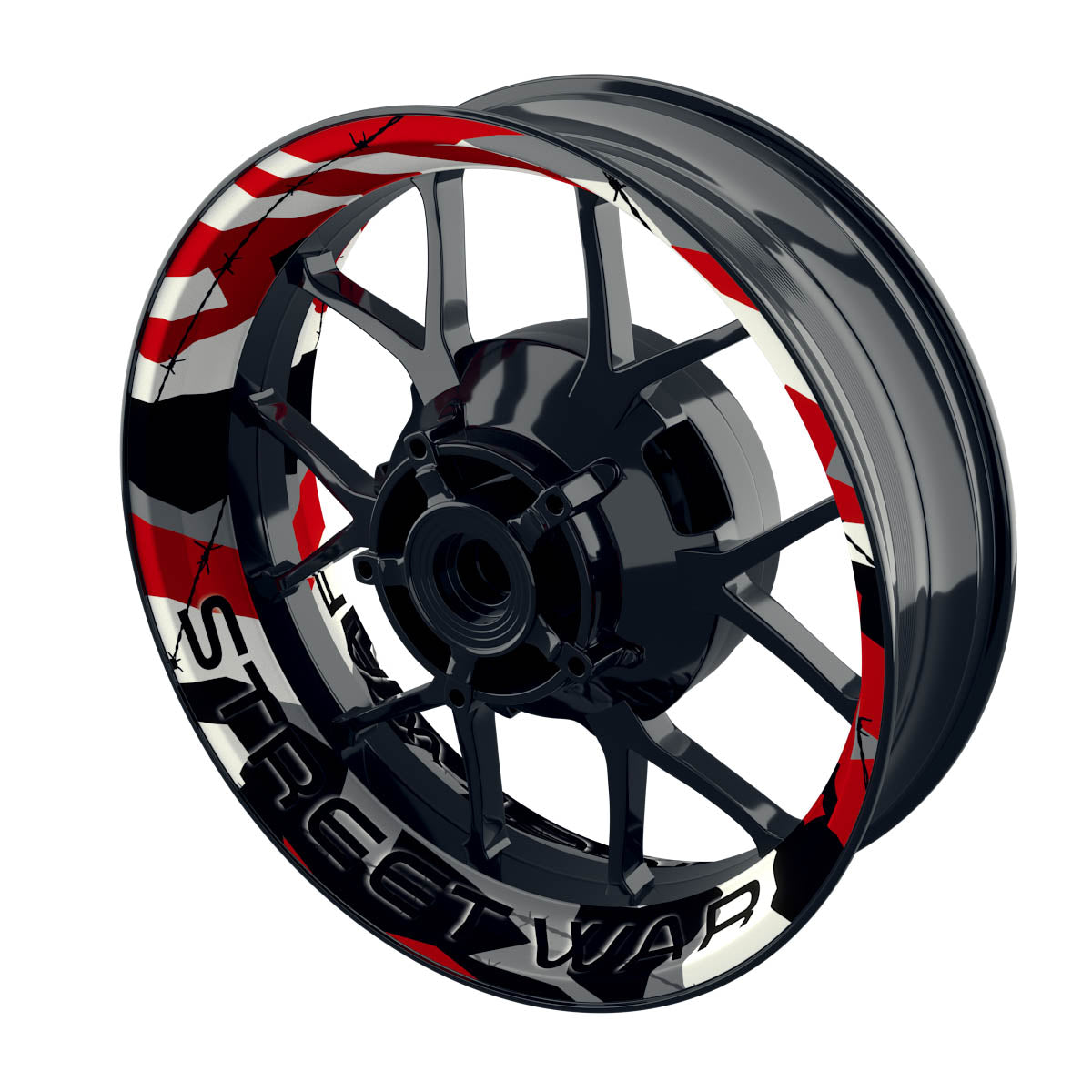 Felgenaufkleber Camouflage Redwood Eckig Streetwar Premium keine