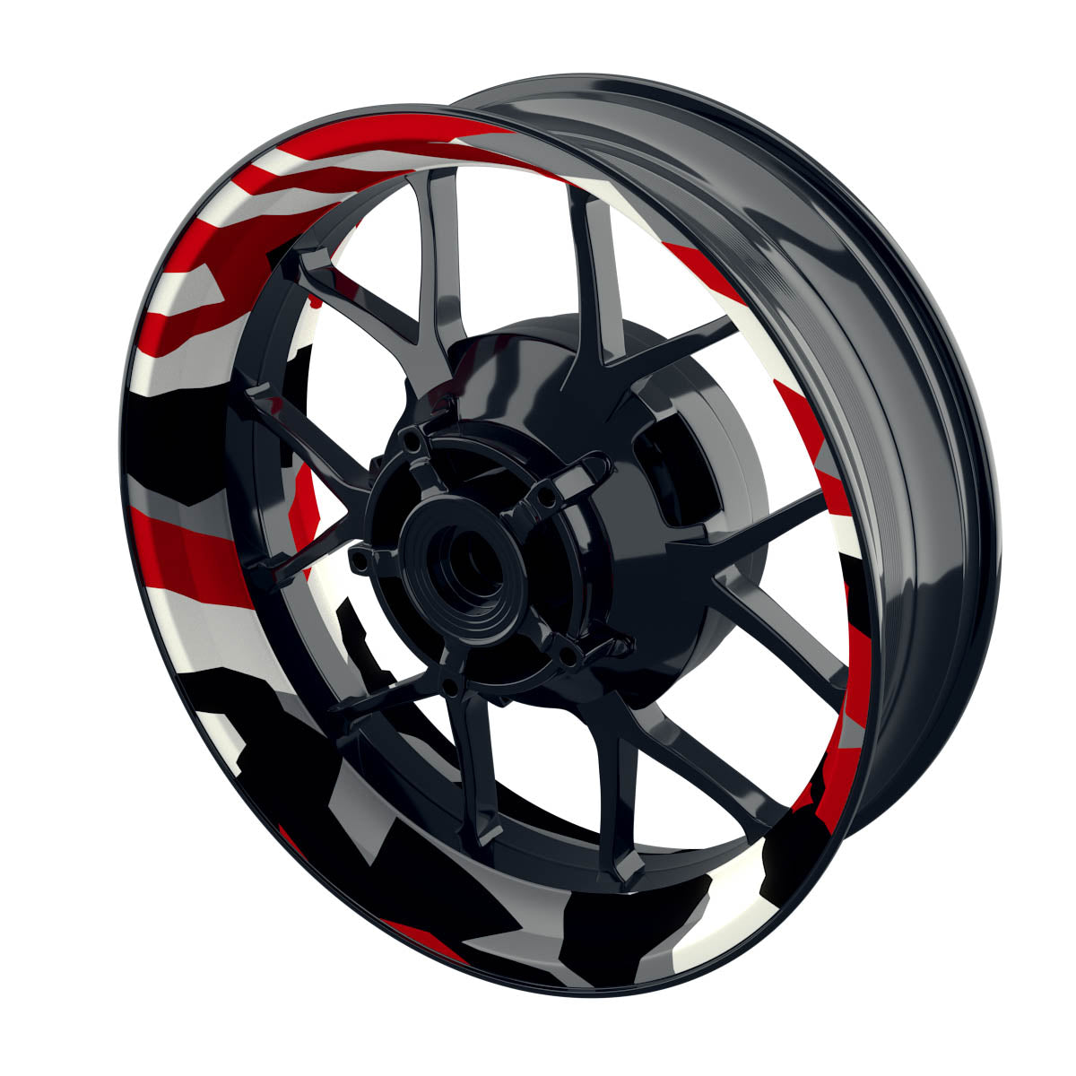 Felgenaufkleber Camouflage Redwood eckig clean Premium keine