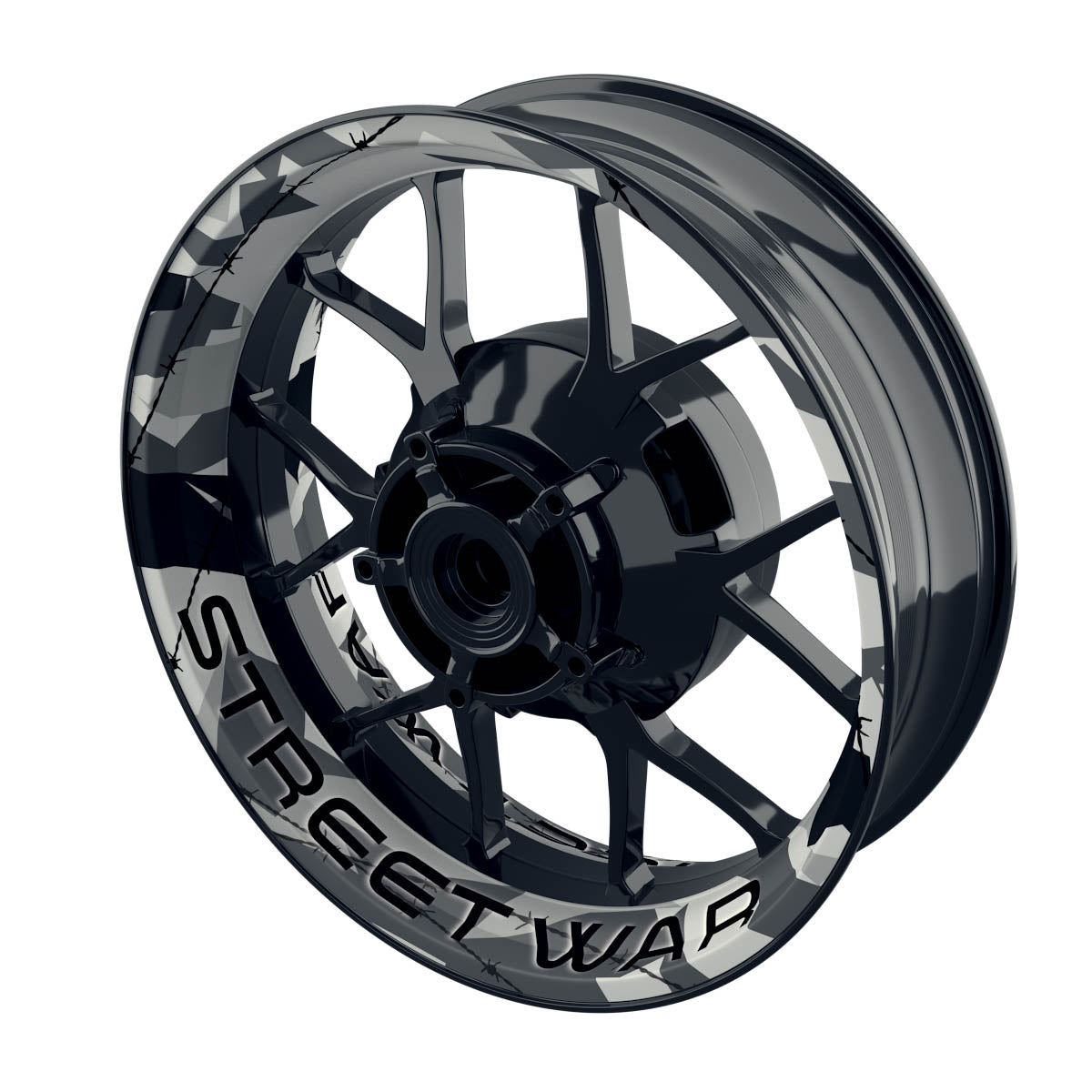 Felgenaufkleber Camouflage Snow eckig Streetwar Premium keine