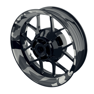 Felgenaufkleber Camouflage Snow eckig clean Premium keine