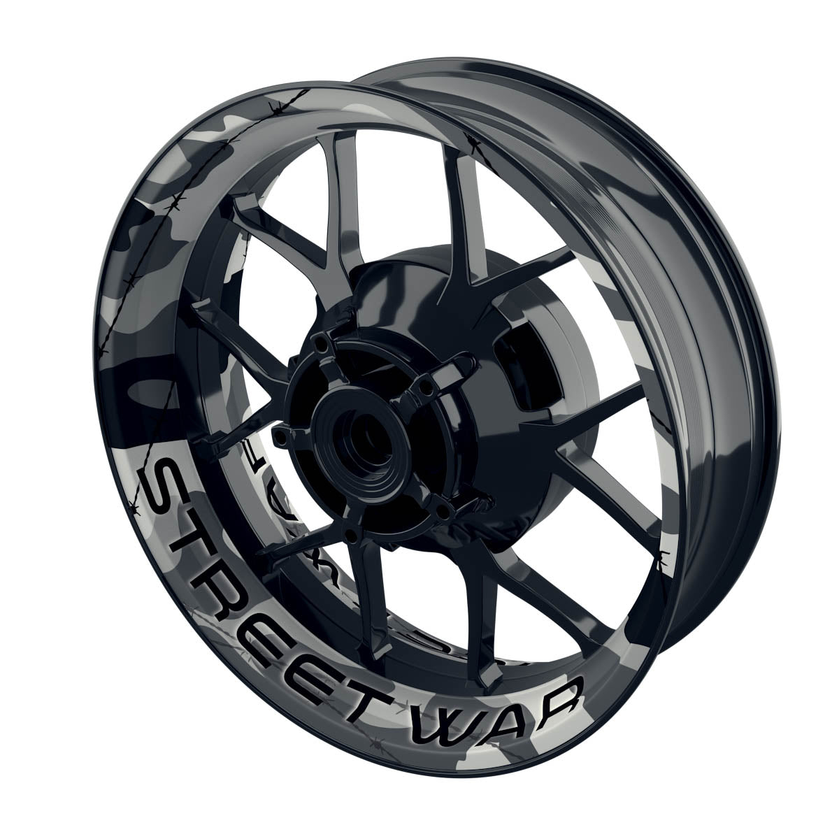 Felgenaufkleber Camouflage Snow rund Streetwar Premium keine