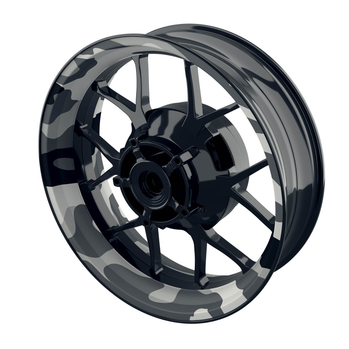 Felgenaufkleber Camouflage Snow rund clean Premium keine