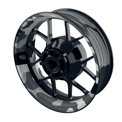 Felgenaufkleber Camouflage Snow rund clean Premium keine