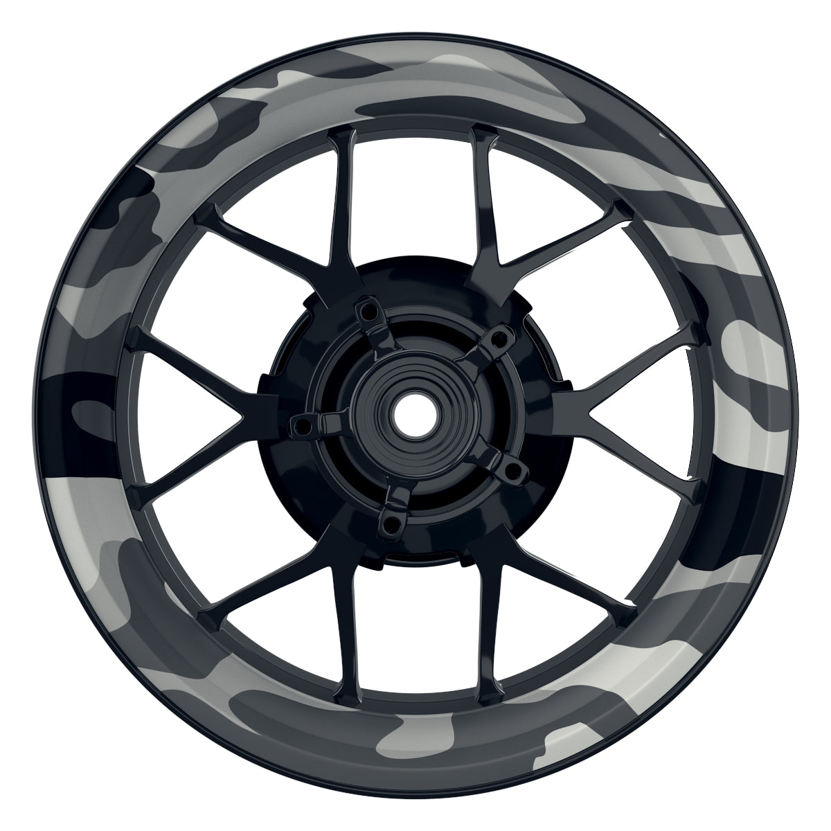 Felgenaufkleber Camouflage Snow rund clean Premium keine