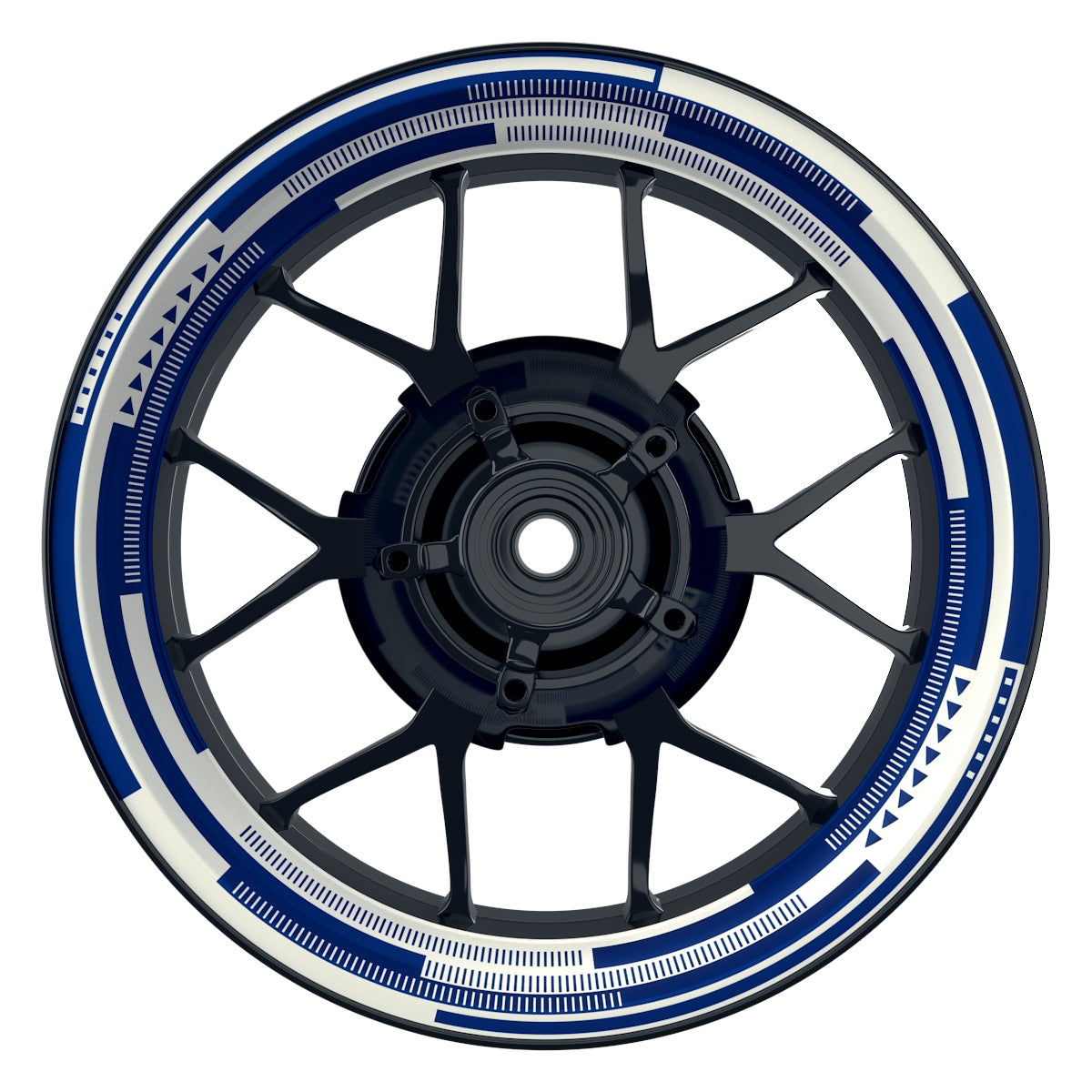 Felgenaufkleber Cybertech weiss Wheelsticker Premium geteilt blau