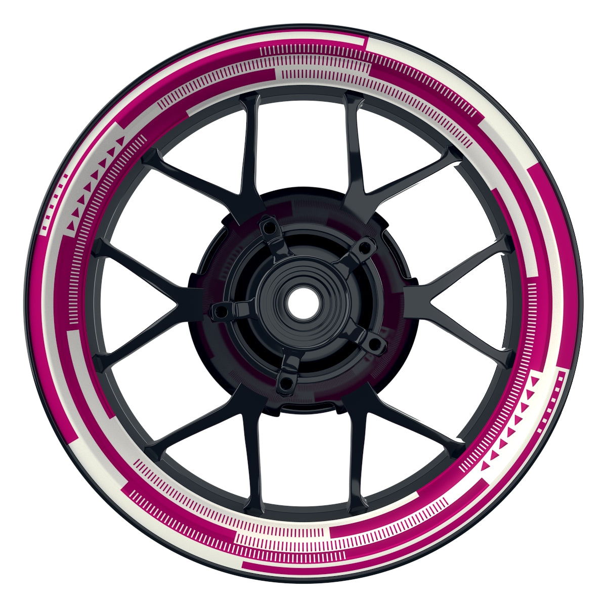 Felgenaufkleber Cybertech weiss Wheelsticker Premium geteilt pink