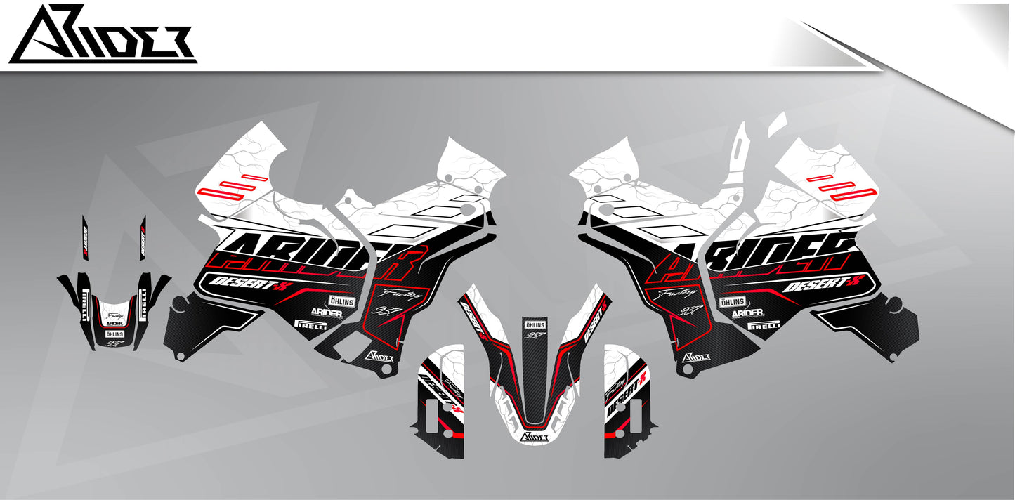 Graphics Kit suitable for Ducati DesertX Rally - Explorer Edition