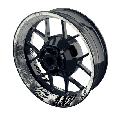 Felgenaufkleber Dontquit weiss Wheelsticker Premium geteilt orange