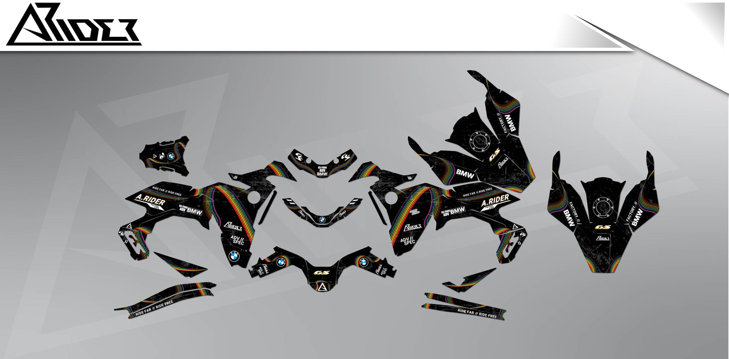 Graphics Kit suitable for BMW F 900 GS Graphics Kit - Spectrum Edition