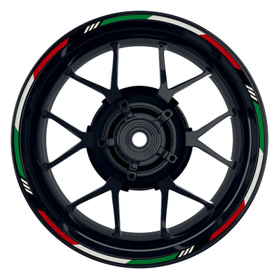 Felgenrandaufkleber Italia Tricolor schwarz Frontansicht