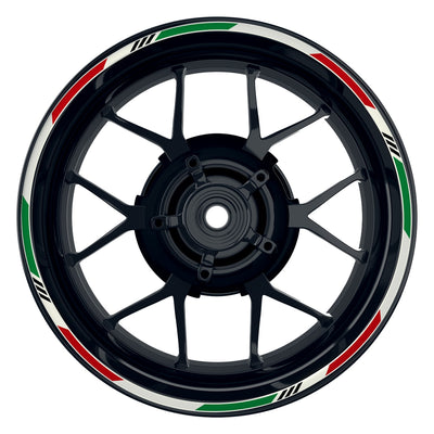 Felgenrandaufkleber Italia Tricolor weiss Frontansicht