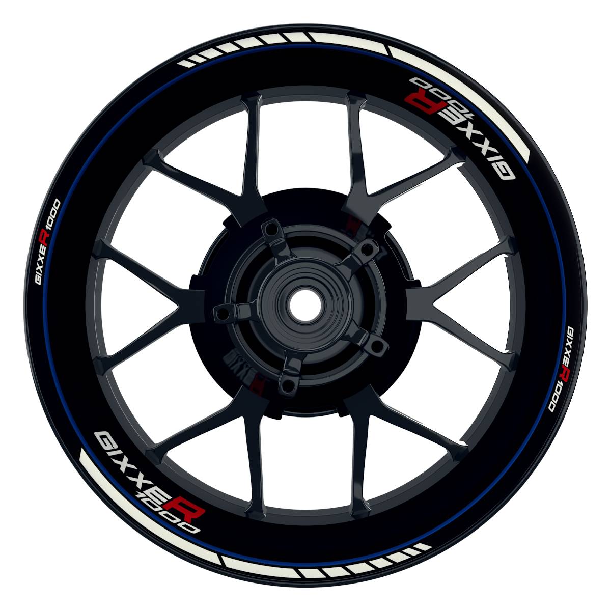 Suzuki GSXR 1000 Felgenaufkleber Gixxer 1000 Clean Wheelsticker Premium blau