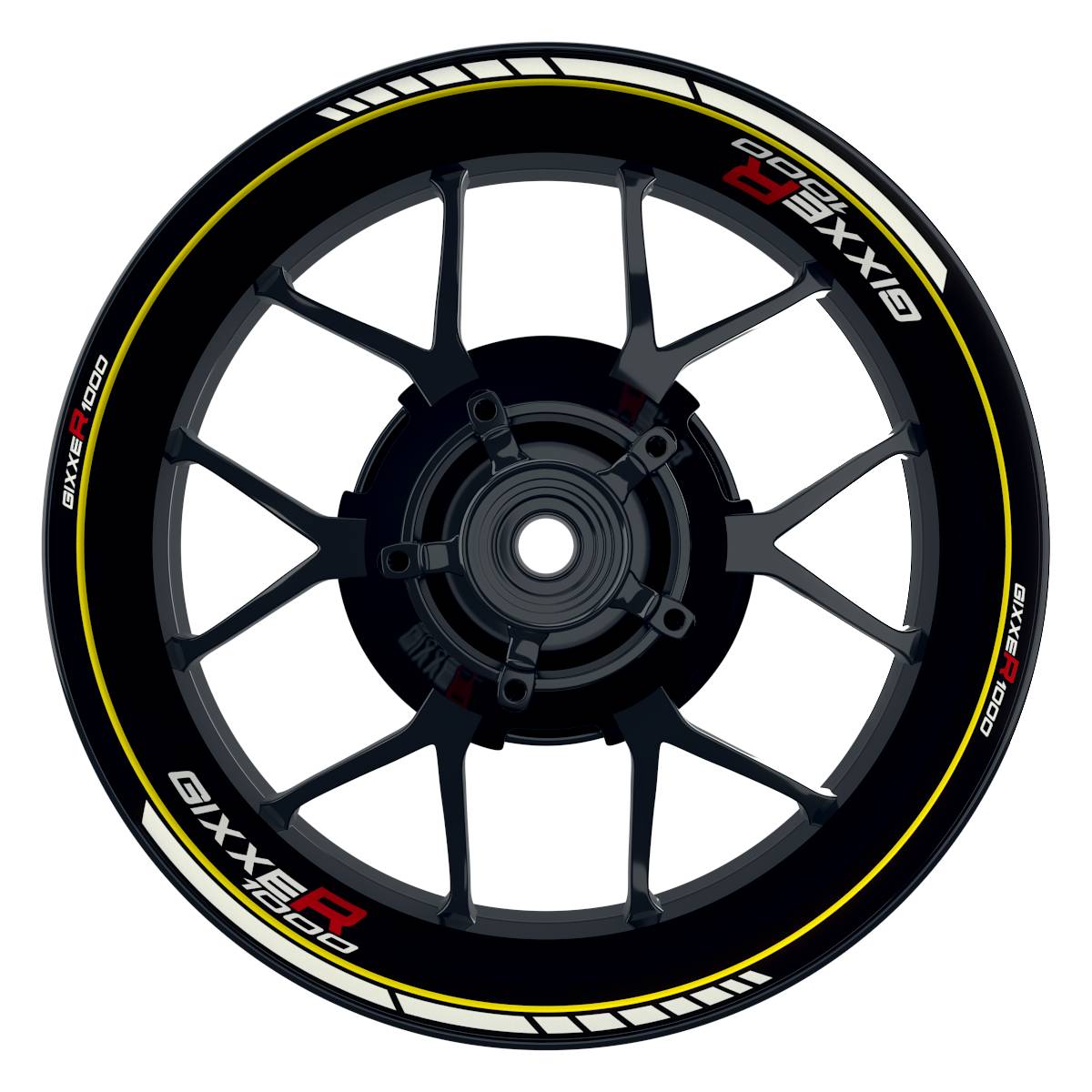 Suzuki GSXR 1000 Felgenaufkleber Gixxer 1000 Clean Wheelsticker Premium gelb