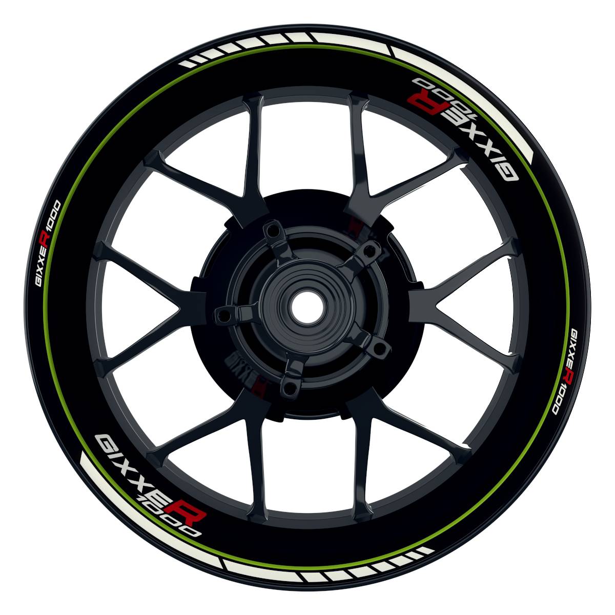 Suzuki GSXR 1000 Felgenaufkleber Gixxer 1000 Clean Wheelsticker Premium grün