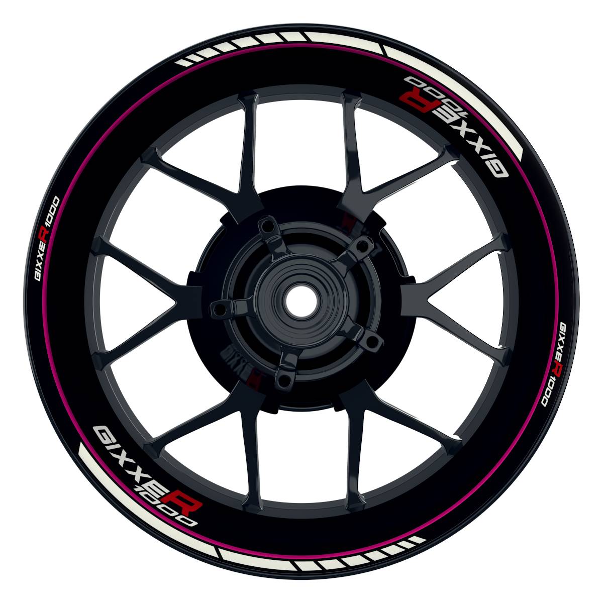 Suzuki GSXR 1000 Felgenaufkleber Gixxer 1000 Clean Wheelsticker Premium pink