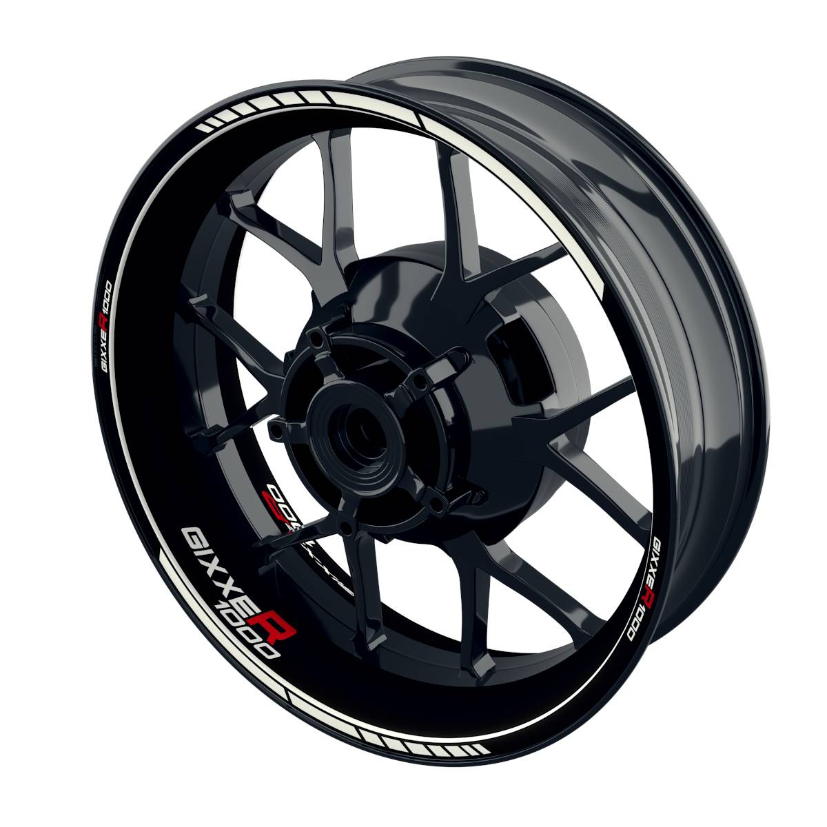 Suzuki GSXR 1000 Felgenaufkleber Gixxer 1000 Clean Wheelsticker Premium weiss