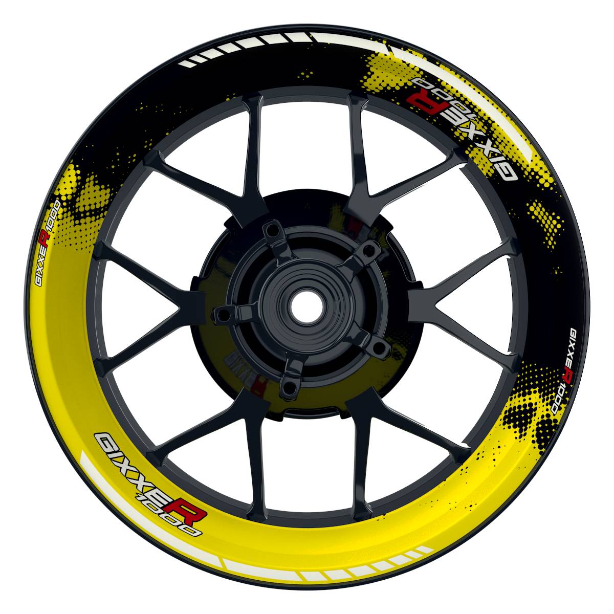 Suzuki GSXR 1000 Felgenaufkleber Gixxer 1000 Wheelsticker Premium gelb