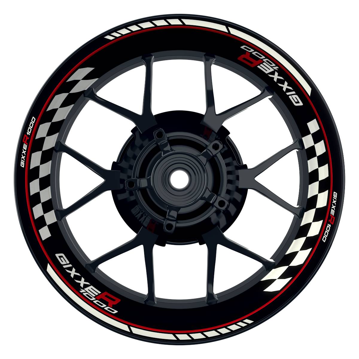 Suzuki GSXR 1000 Felgenaufkleber Gixxer 1000 Grid Wheelsticker Premium rot