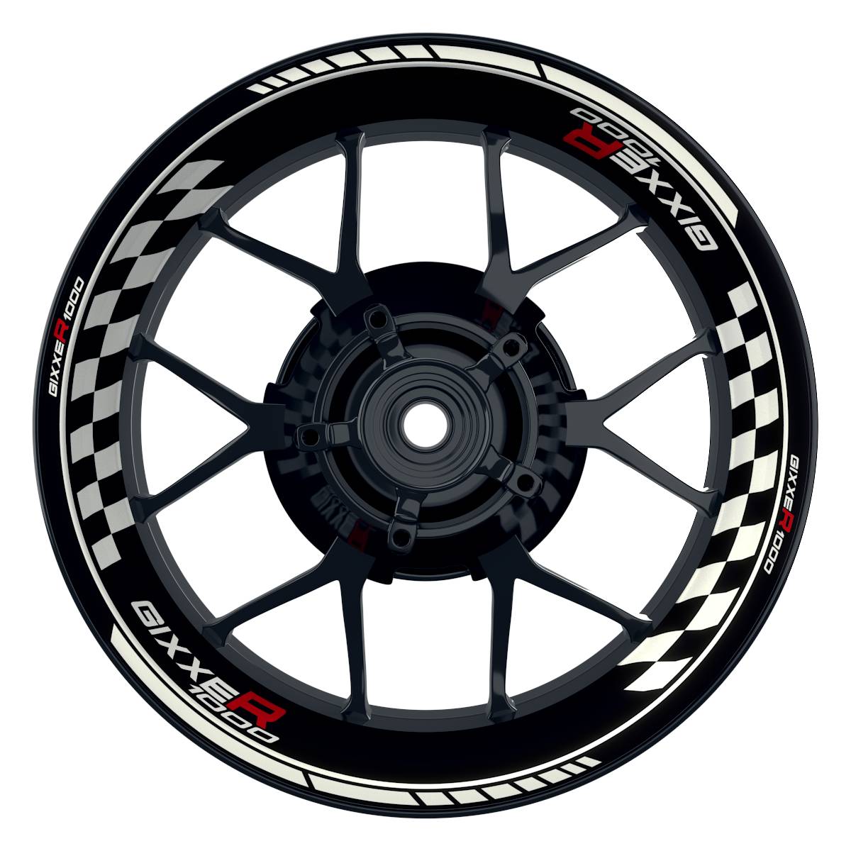 Suzuki GSXR 1000 Felgenaufkleber Gixxer 1000 Grid Wheelsticker Premium weiss