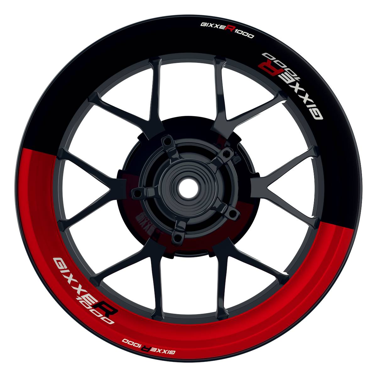 Suzuki GSXR 1000 Felgenaufkleber Gixxer 1000 halb halb Wheelsticker Premium rot