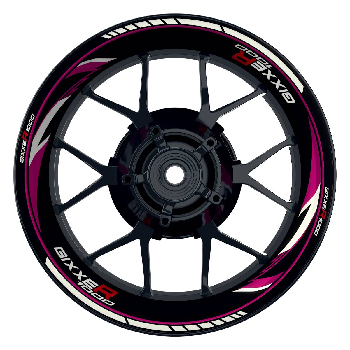 Suzuki GSXR 1000 Felgenaufkleber Gixxer 1000 Razor Wheelsticker Premium pink