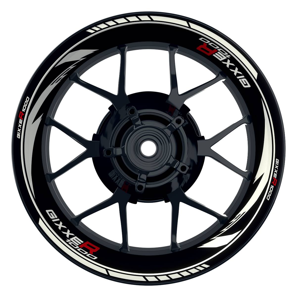 Suzuki GSXR 1000 Felgenaufkleber Gixxer 1000 Razor Wheelsticker Premium weiss
