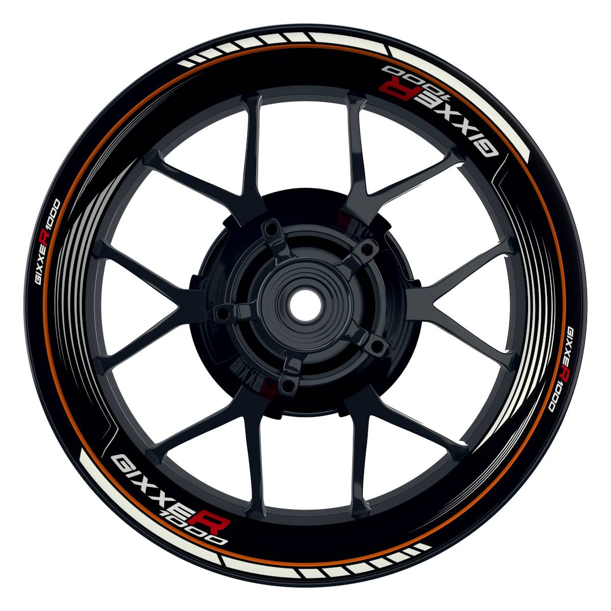 Suzuki GSXR 1000 Felgenaufkleber Gixxer 1000 SAW Wheelsticker Premium orange