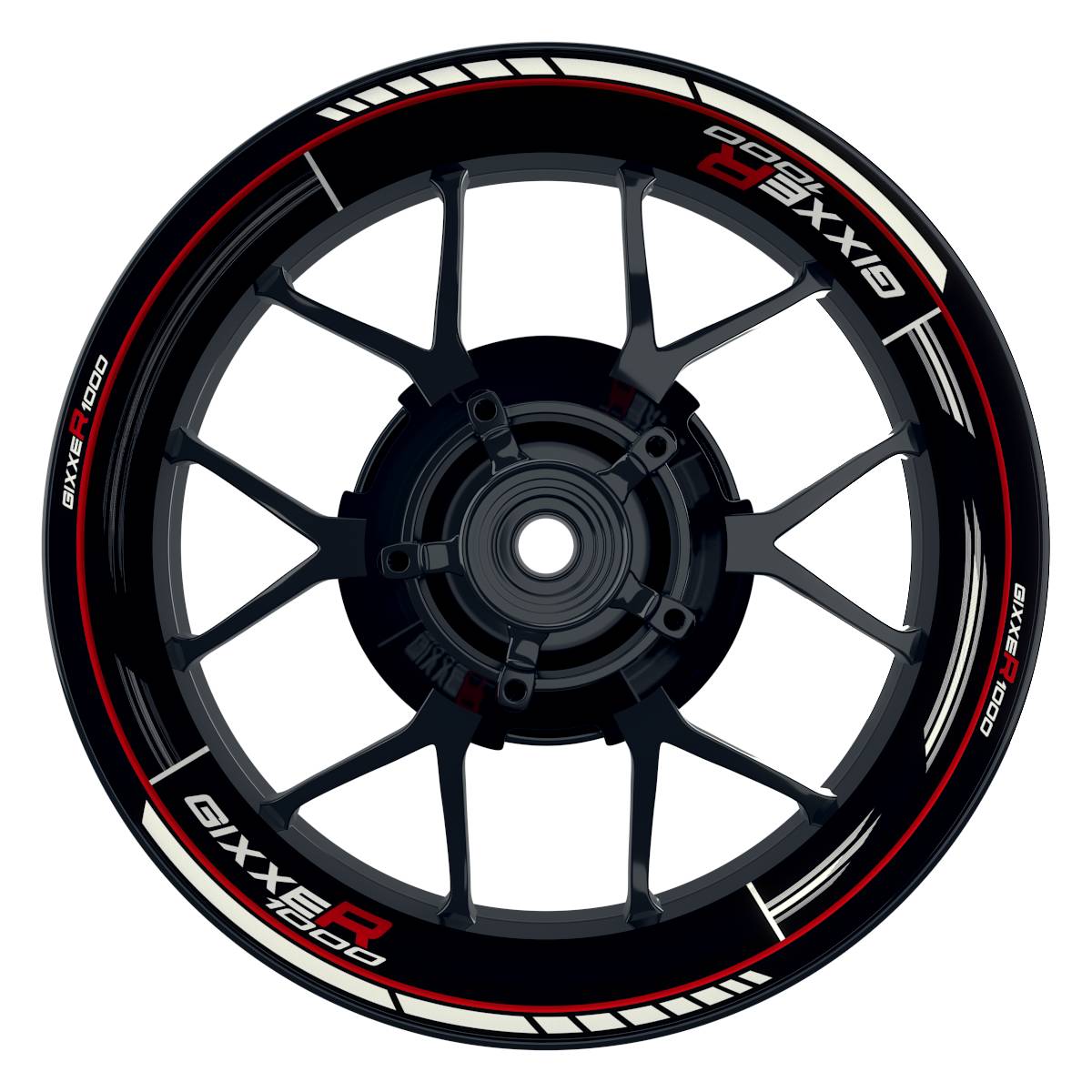 Suzuki GSXR 1000 Felgenaufkleber Gixxer 1000 Scratched Wheelsticker Premium rot