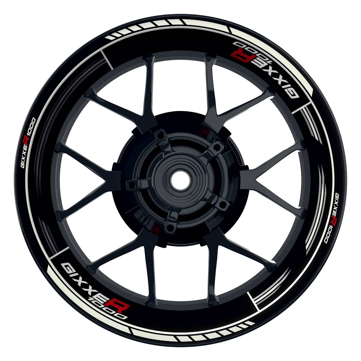 Suzuki GSXR 1000 Felgenaufkleber Gixxer 1000 Scratched Wheelsticker Premium weiss